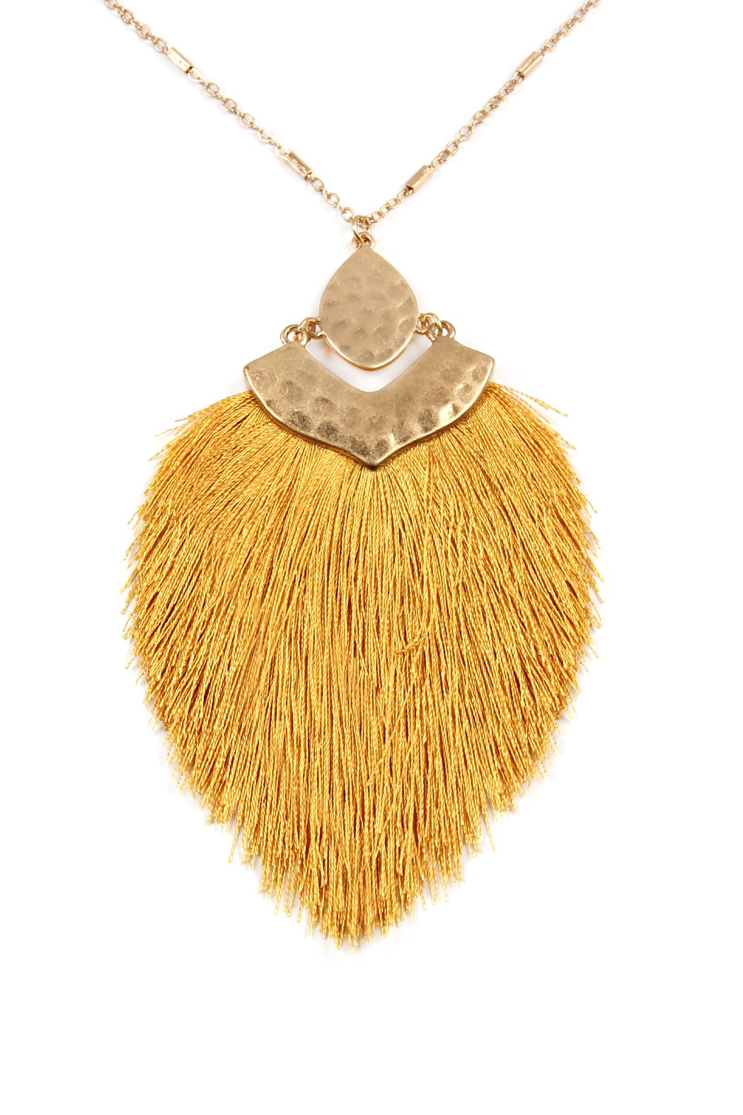 Arrow Shaped Tassel Pendant Linked Necklace - 10 COLORS -