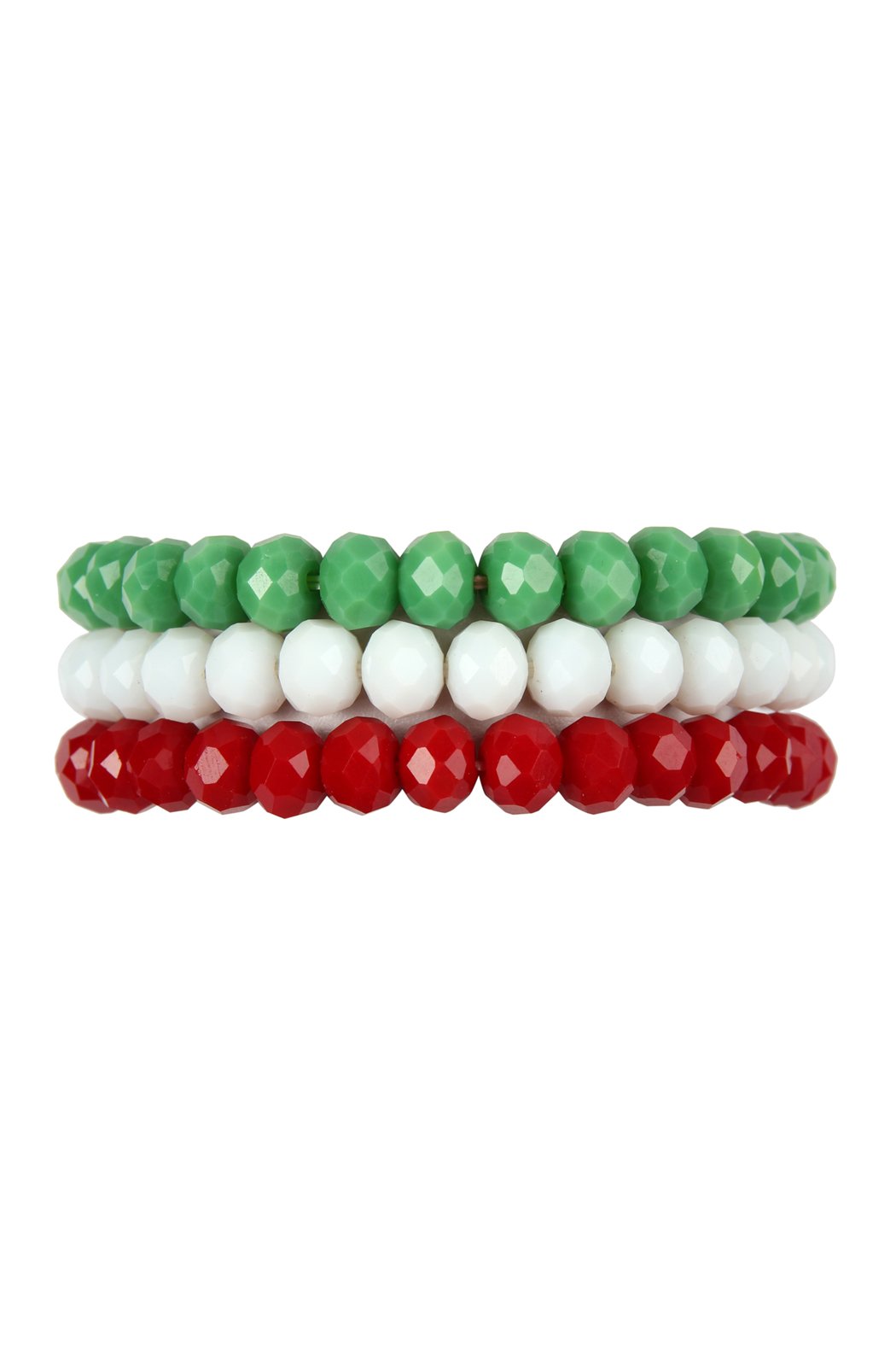 Three Glass Beads Stretch Bracelet -