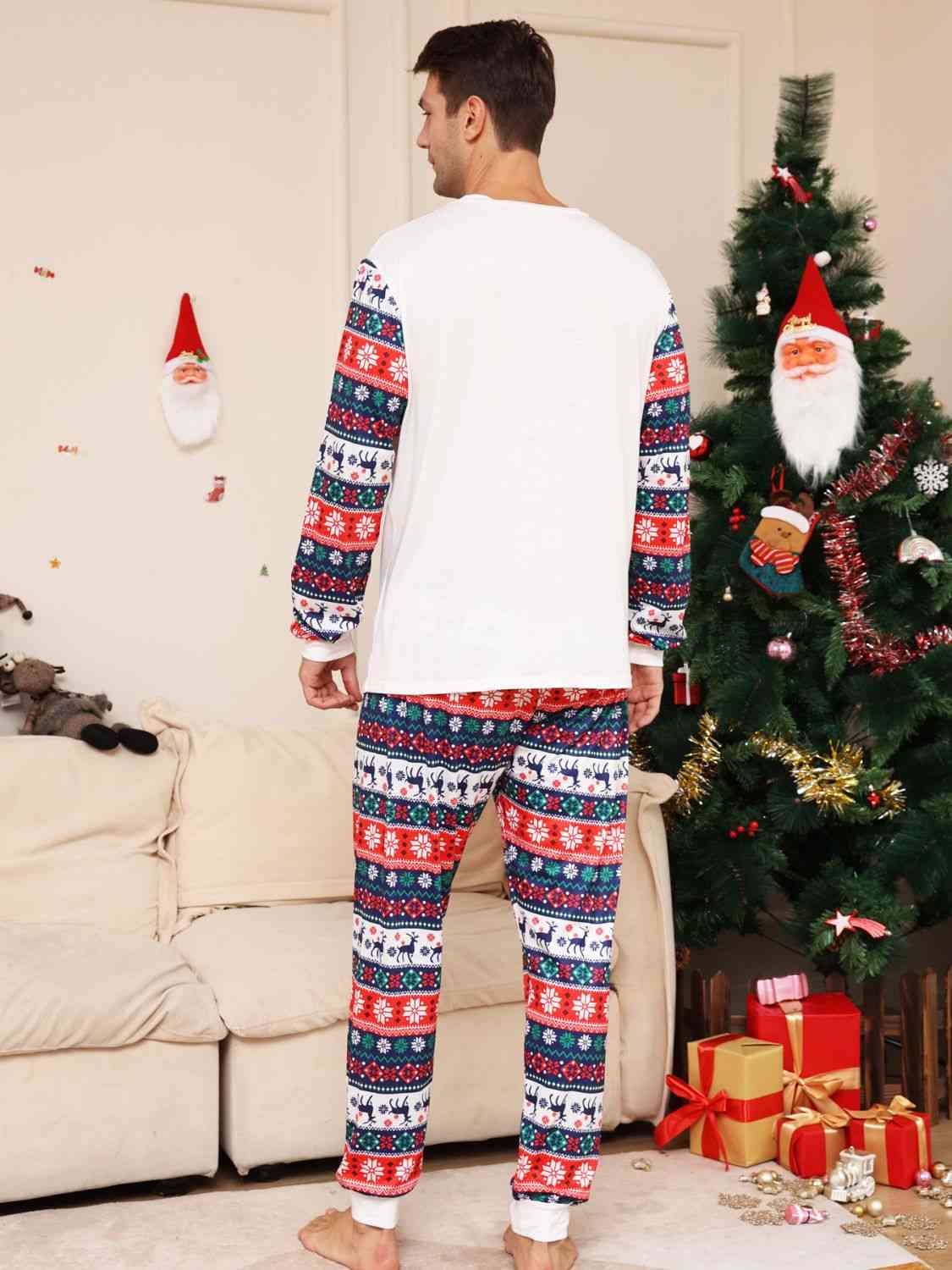 MEN Full Size MERRY CHRISTMAS Top and Pants Set - T -