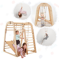 Thumbnail for Indoor Wooden Playground for Children - 6in1 Playground + Swings Set + Slide Board