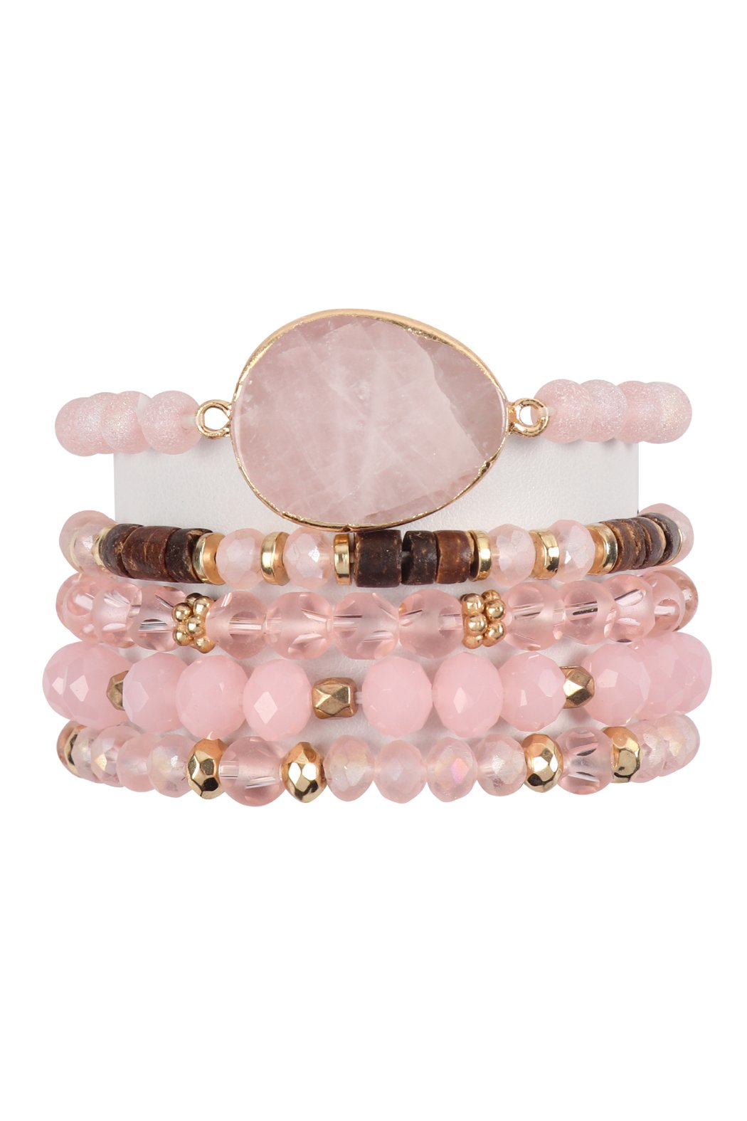 Natural Stone Charm Mixed Beads Bracelets - 7 COLORS -