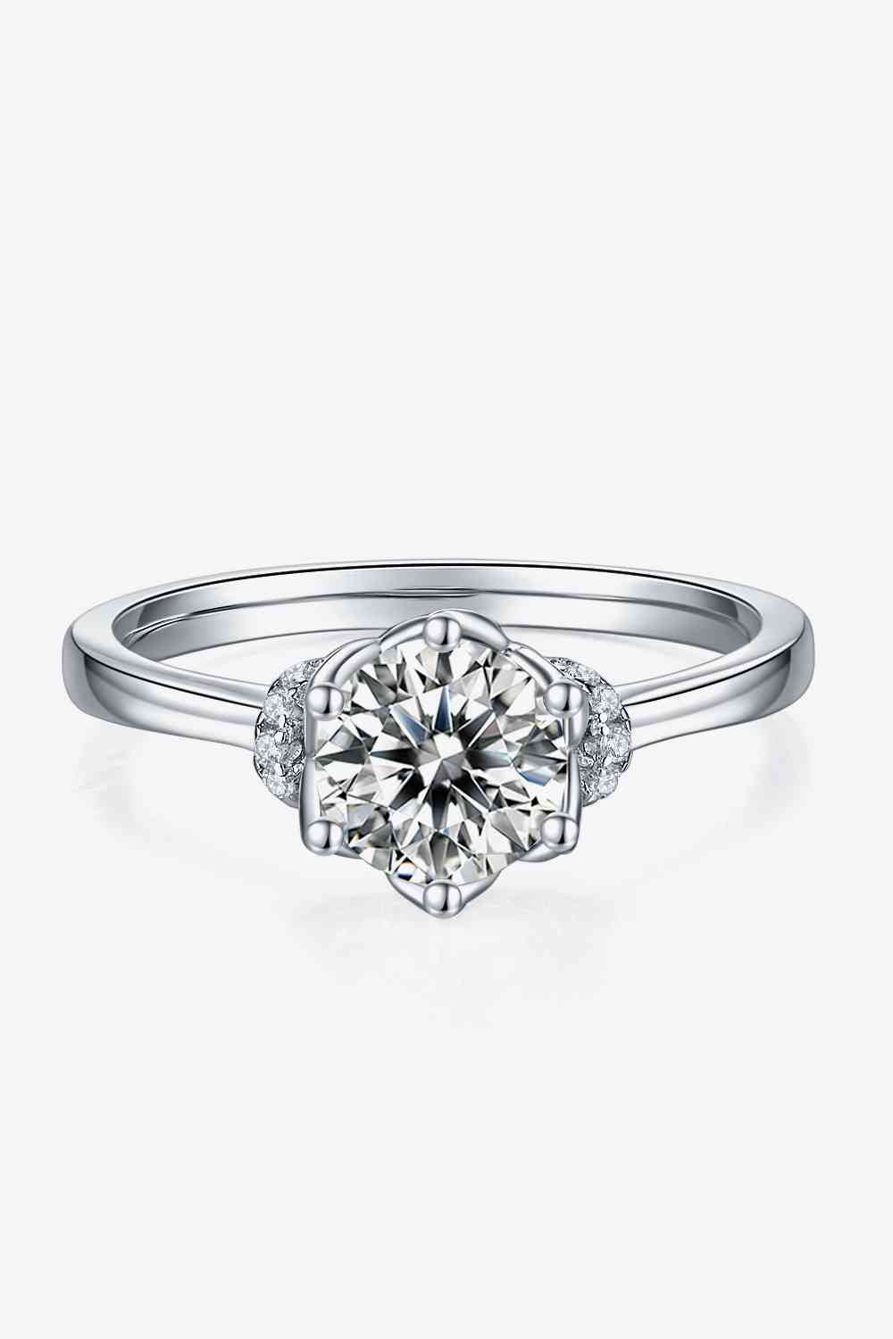 1 Carat Moissanite 925 Sterling Silver Ring