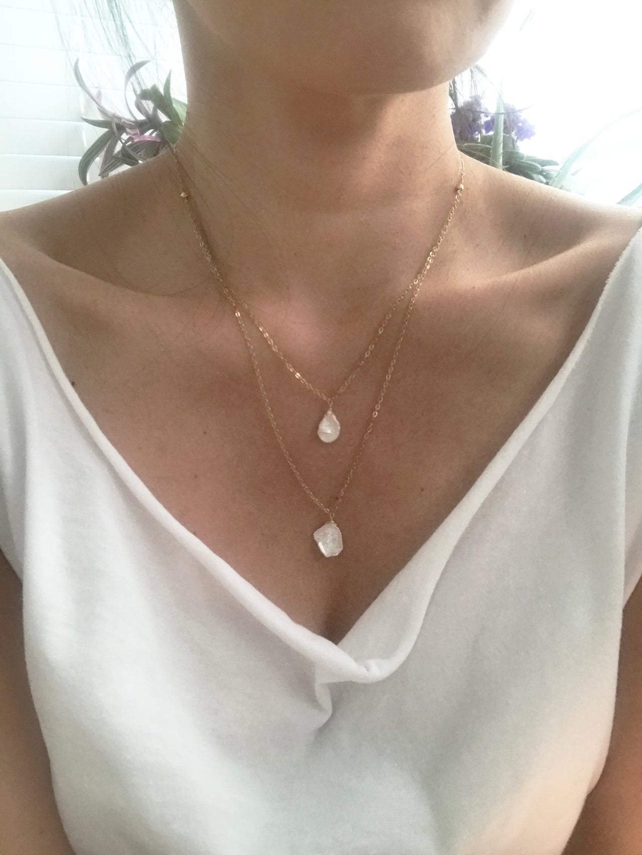 Gena Myint - Keshi Pearl Layered Necklace -