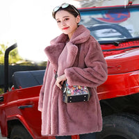 Thumbnail for Sharon Tatem - Faux Fur Coat - Elegant Fluffy Thick Warm Artificial Fur Coat - 8 COLORS -