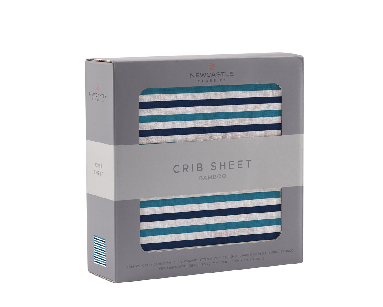 Newcastle - Blue and White Stripe Bamboo Crib Sheet -