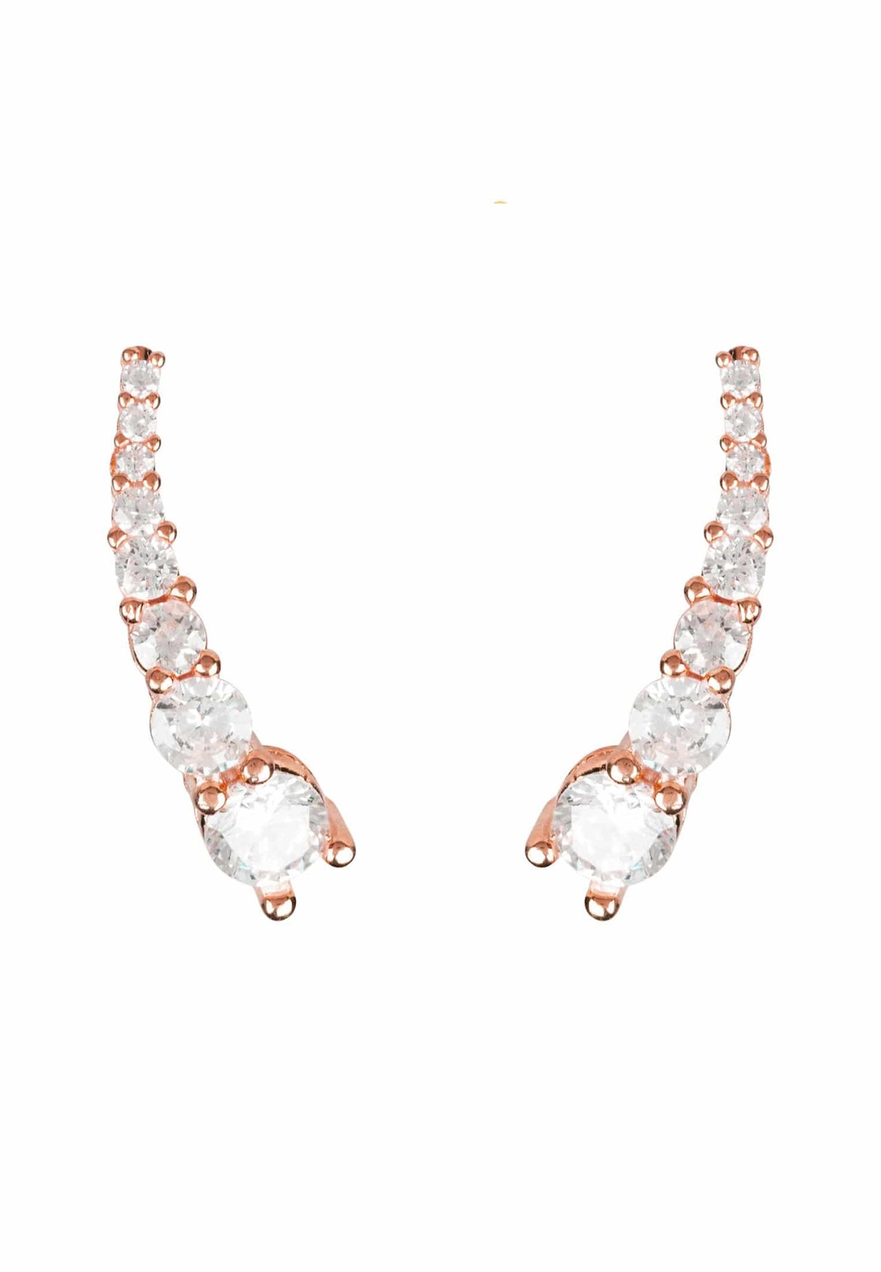 LATELITA - Graduated Ear Climber Pair Rosegold -