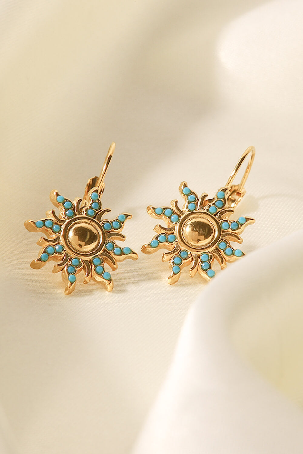 Turquoise Sun Drop Earrings - T -