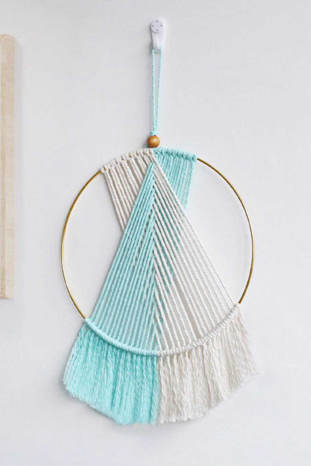 Contrast Fringe Round Macrame Wall Hanging - 16.5" X 9.8" - T - 4 COLORS -