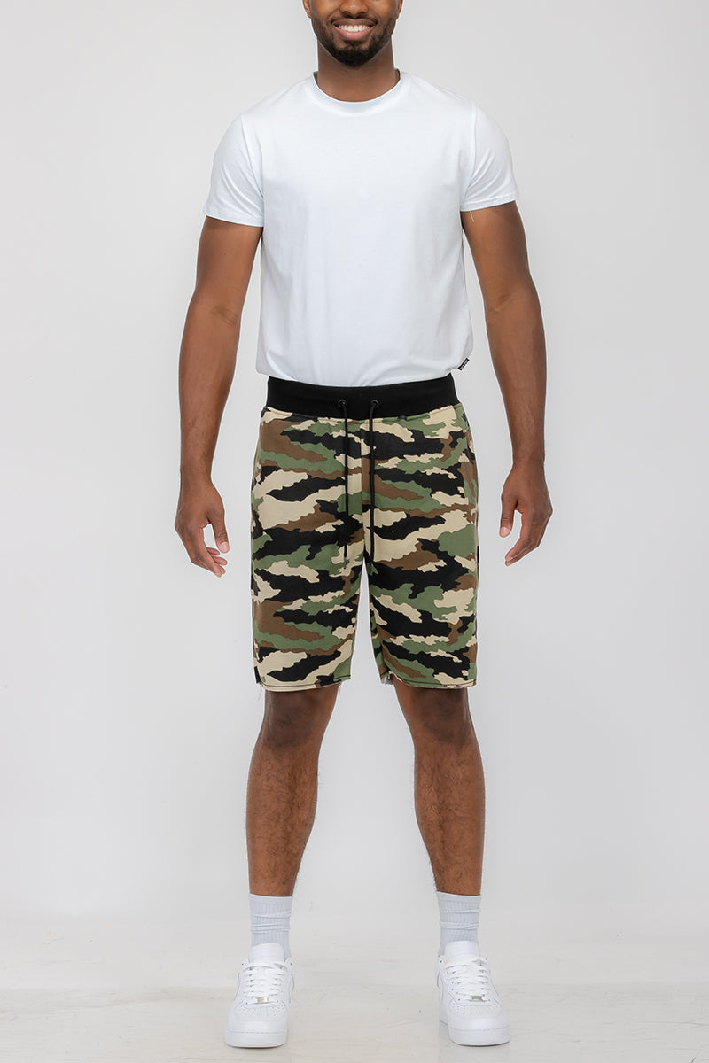 Raw Cut Cotton Shorts - 1 CAMO COLOR -