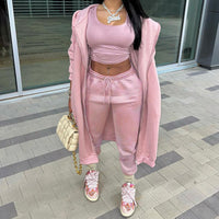 Thumbnail for New Women's fashion long-sleeved hooded casual sports suit two-piece set - 2 PCS. - K - 2 COLORS -