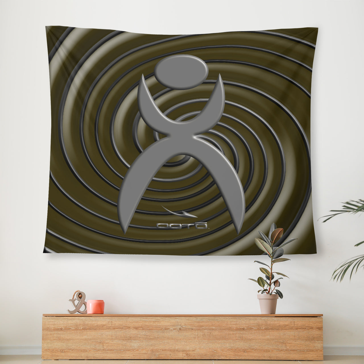 OOTO - SPIRALING GLYPHIC 3 - D34 Wall Tapestry - 3 SIZES -