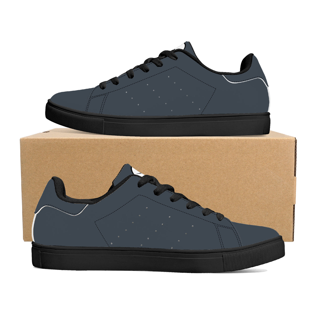 OOTO - Low-Top Synthetic Leather Sneakers - Black soles - GRAY - CLASSIC B & W - 1 COLOR -