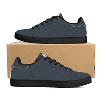 Thumbnail for OOTO - Low-Top Synthetic Leather Sneakers - Black soles - GRAY - CLASSIC B & W - 1 COLOR -