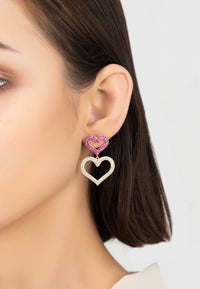 Thumbnail for LATELITA - Love Hearts Drop Earrings Gold -