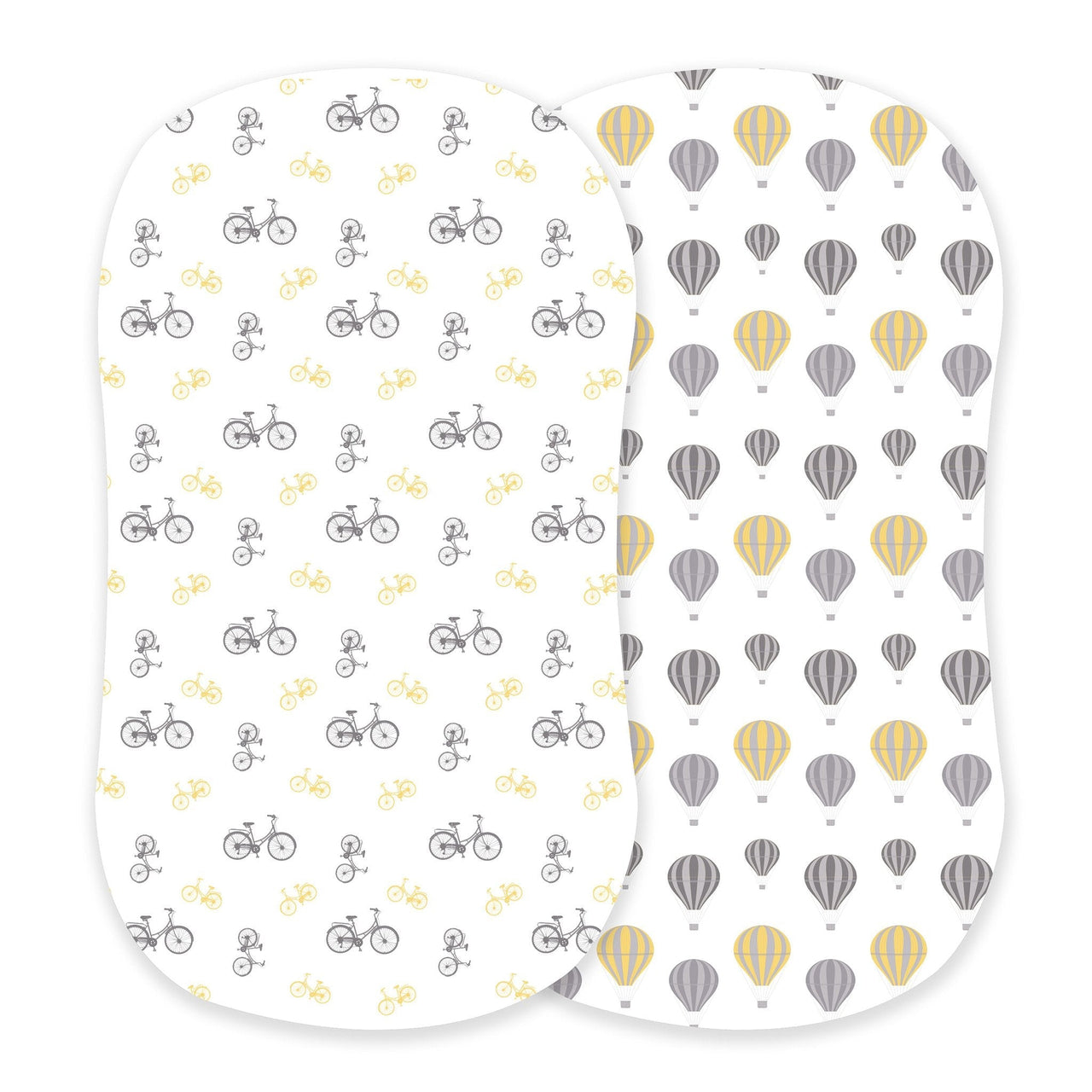 Vintage Bicycles and Hot Air Balloon Bamboo Changing Pad Cover/Bassinet Sheet -