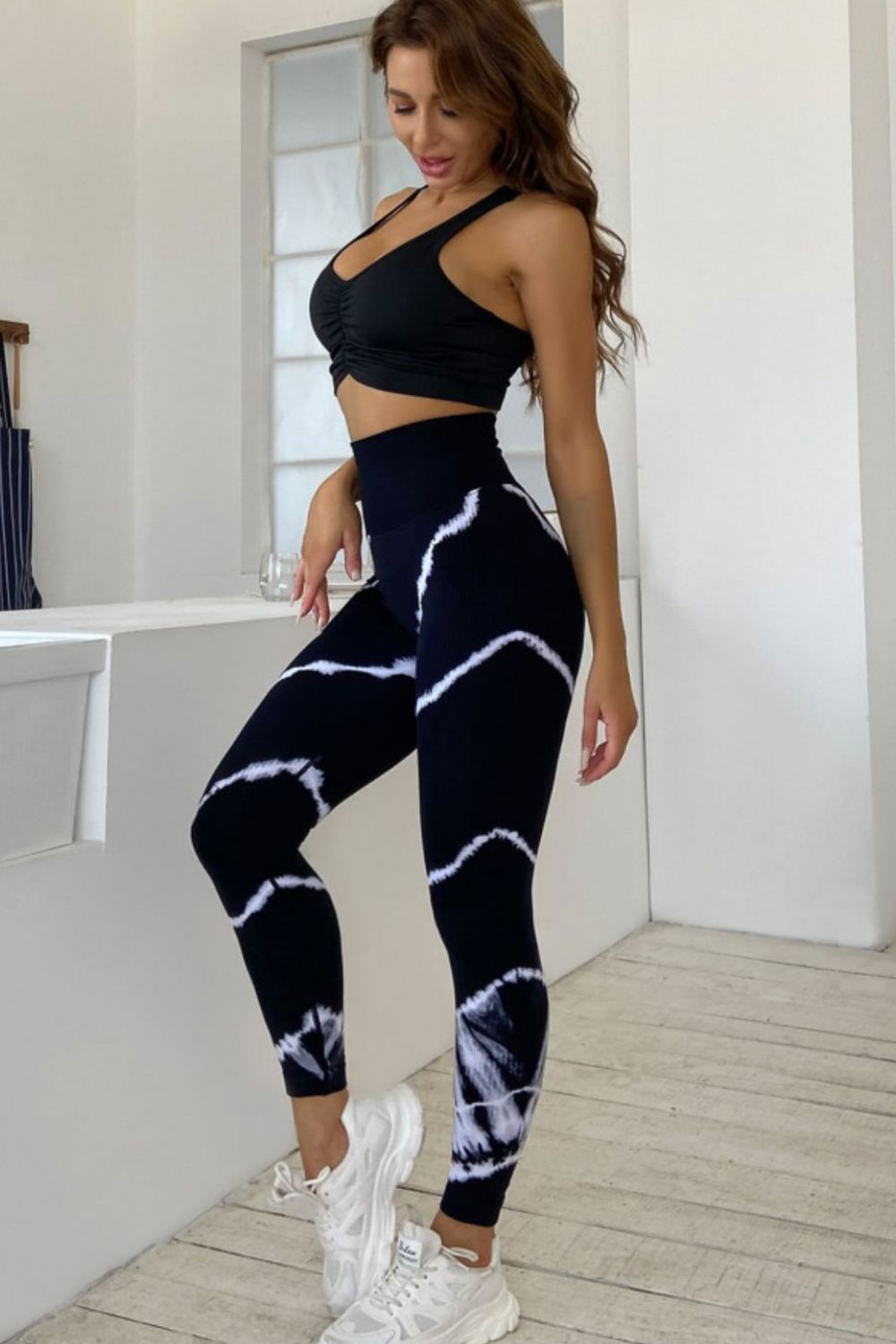 Slim Fit High Waist Long Active Pants - T - 1 COLOR -