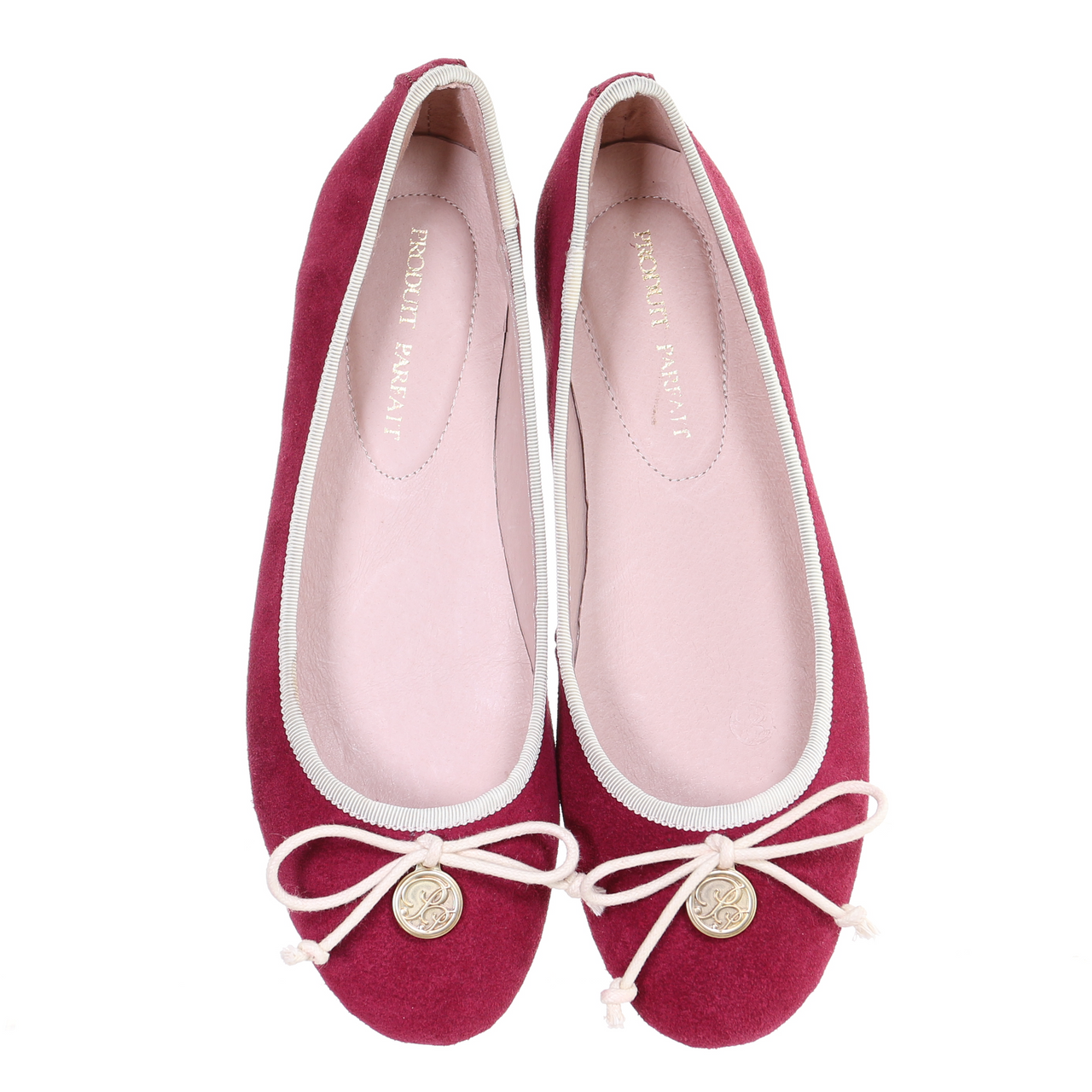 Bow Suede Ballerina (Magenta) -