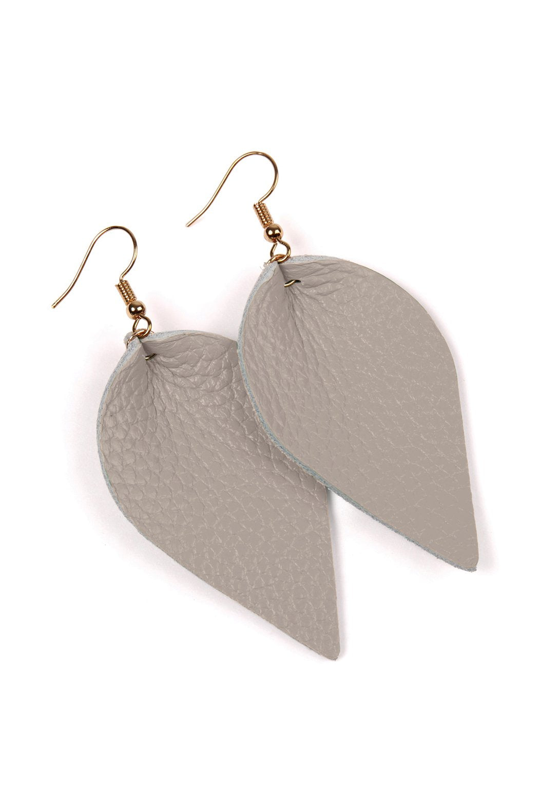 Teardrop Shape Pinched Leather Earrings - 18 COLORS -