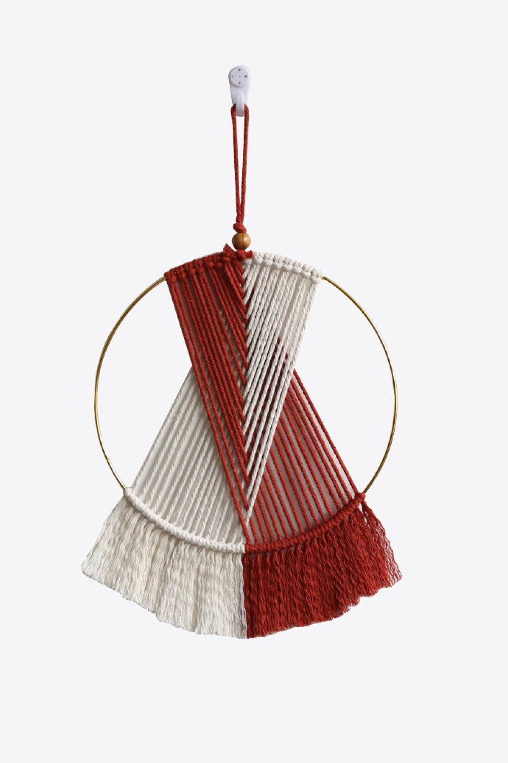 Contrast Fringe Round Macrame Wall Hanging - 16.5" X 9.8" - T - 4 COLORS -