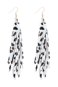 Thumbnail for Riah Fashion - Leopard Print Leather Tassel Earrings - 5 COLORS -