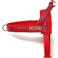 Thumbnail for Puccissime - Cherry Red Leather One-Click Dog Harness - 5 SIZES -