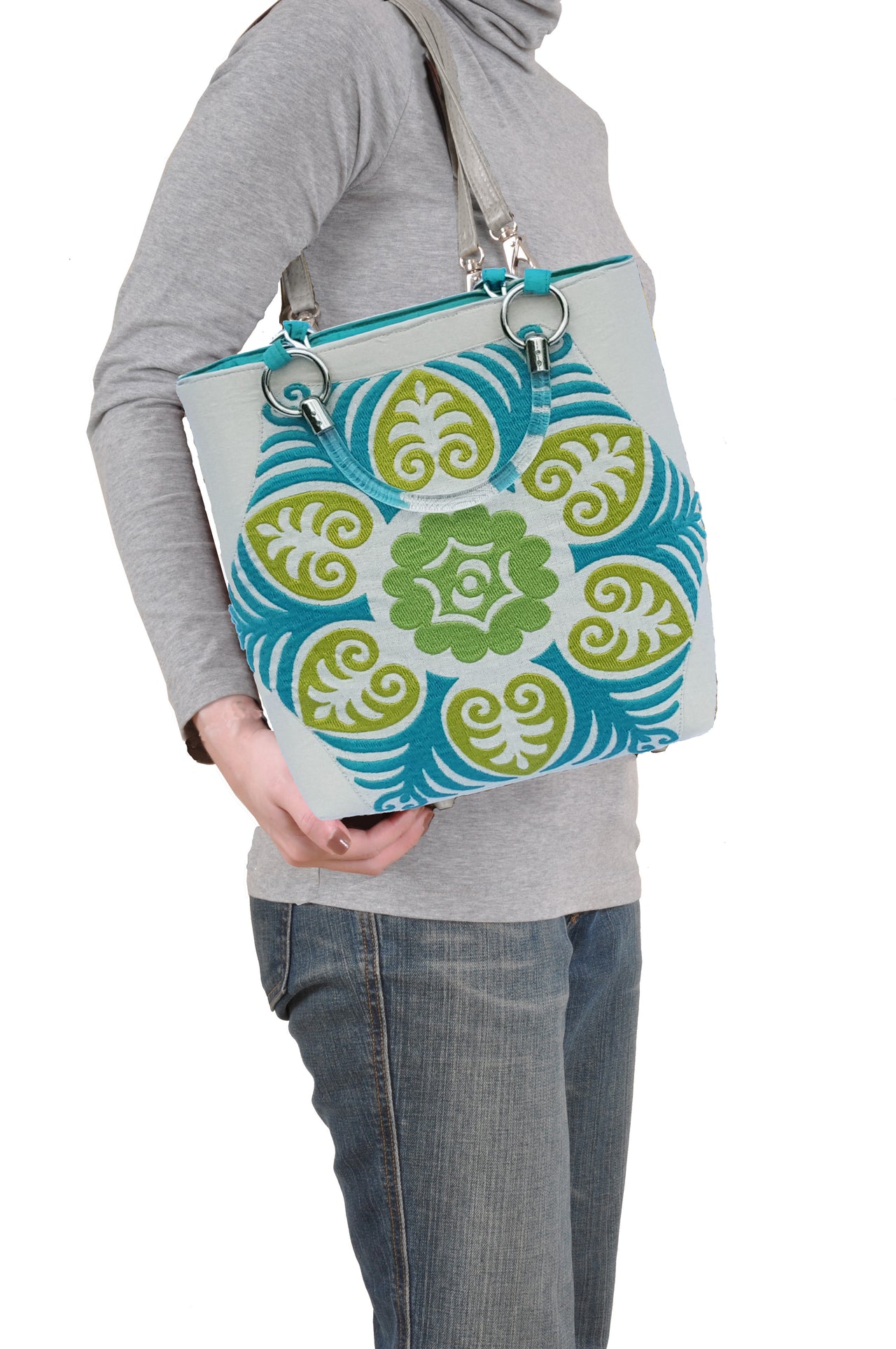 Suzani Teal Small Tote - 1 COLOR -