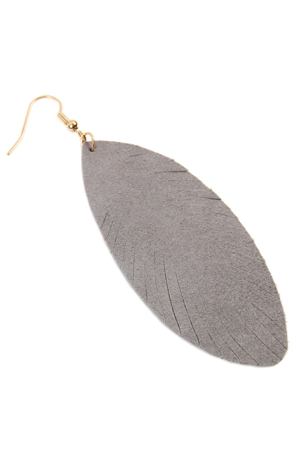 Fringe Leaf Leather Drop Earring - 8 COLORS -