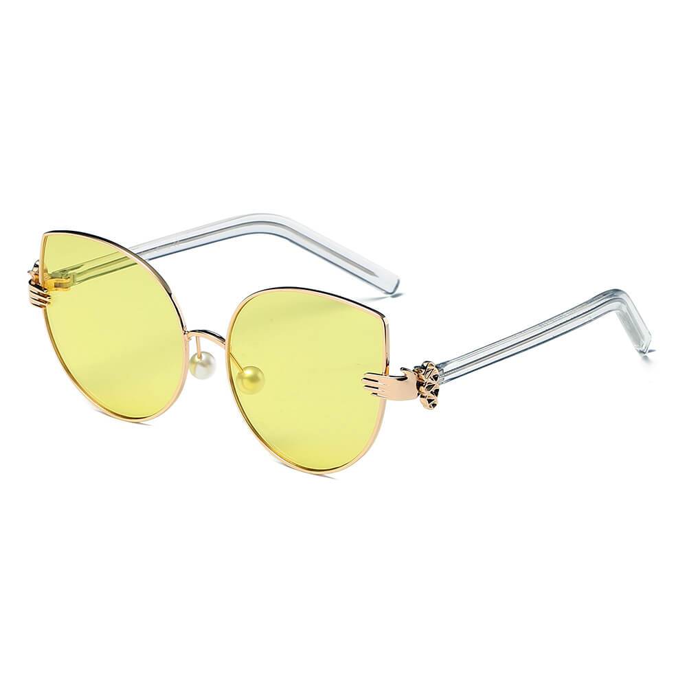 Centralia | S2042 - Women Metal Frame Cat Eye Hands Classic Sunglasses - 4 COLORS -