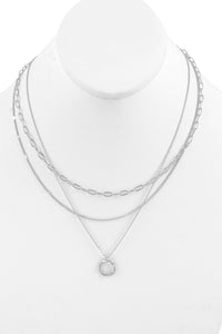 Thumbnail for Multi Layer Chain With Round Necklace - 2 FINISHES -