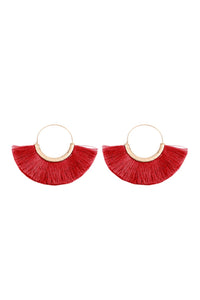 Thumbnail for Fan Tassel Hoop Earring - 15 COLORS -