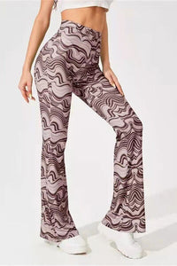 Thumbnail for Printed High Waist Flare Pants - T - 7 COLORS -