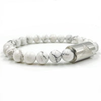 Thumbnail for Rocky - White Howlite & Silver Gemstone Beaded Bracelet -