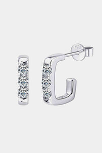 Thumbnail for Moissanite 925 Sterling Silver Geometrical Huggie Earrings