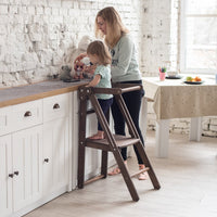 Thumbnail for Wooden Step Stool for Preschool - Kid Chair That Grows - Chocolate