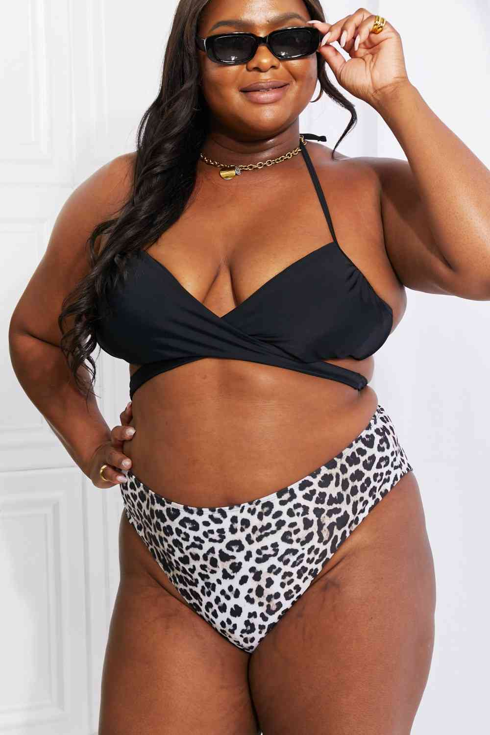 Marina West Swim Summer Splash Halter Bikini Set in Black - 2 PCS. - SIZES S THRU 2XL - T - 1 COLOR -