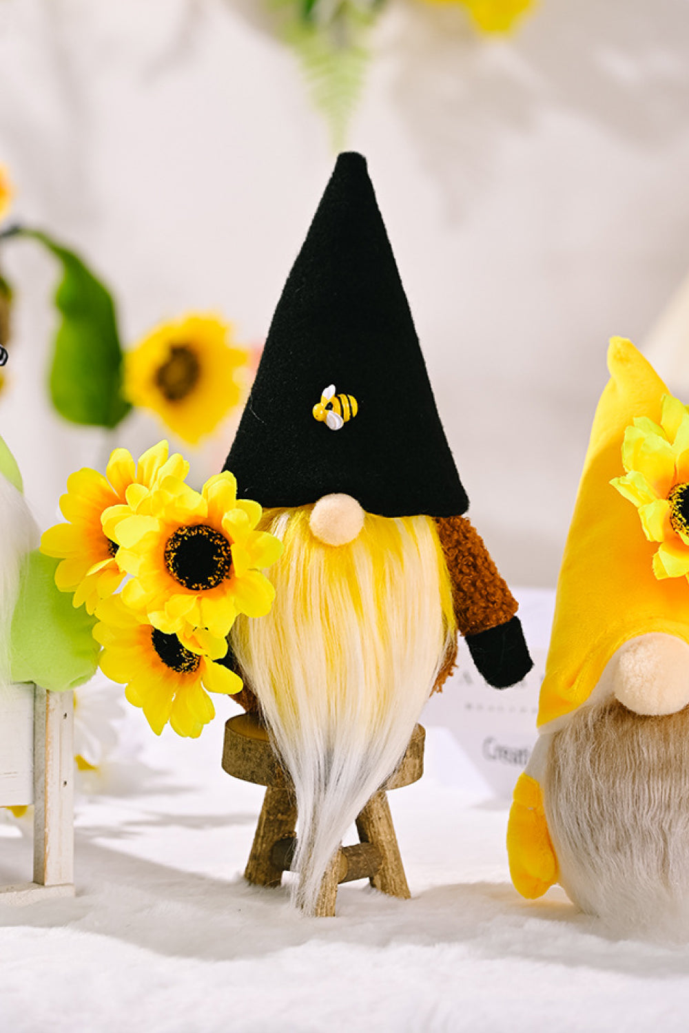 Set of 3 Sunflower Gnomes - 9.5" - 3 PCS - 3 TYPES / SET - [5-10 DAY DELIVERY] - T -