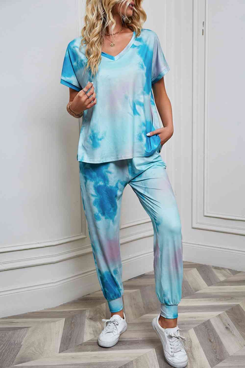 Tie-Dye Top and Pants Set - 2 PCS. - T - 5 TIE DYE COLORS -