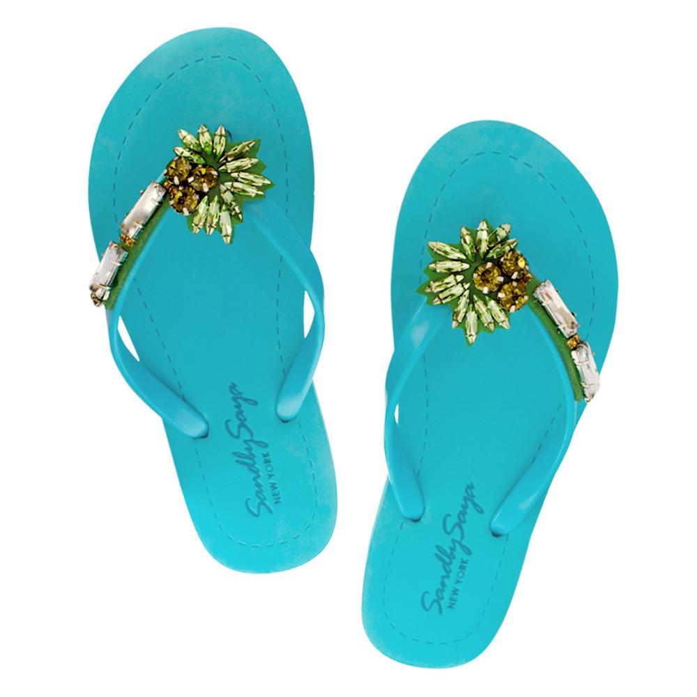 SAND BY SAYA N.Y. - Palm Tree - Flat Flip Flops Sandal - 5 COLORS -