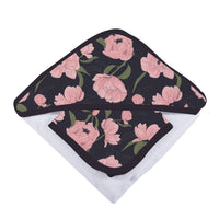 Thumbnail for Peonies Hooded Towel and Washcloth Set -