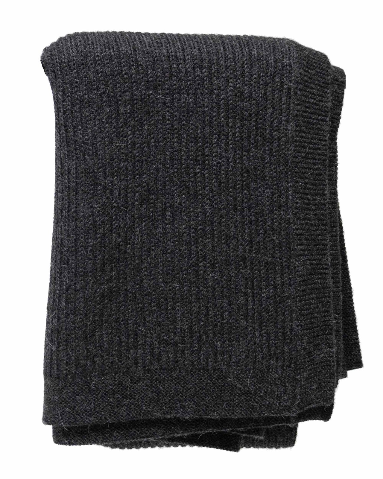 Cabin Measures - Heavy Knit Alpaca Wool Throw Blanket in Carbon - 1 COLOR -