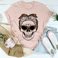 Thumbnail for Skull With Leopard Bandana T-Shirt - 4 COLORS -