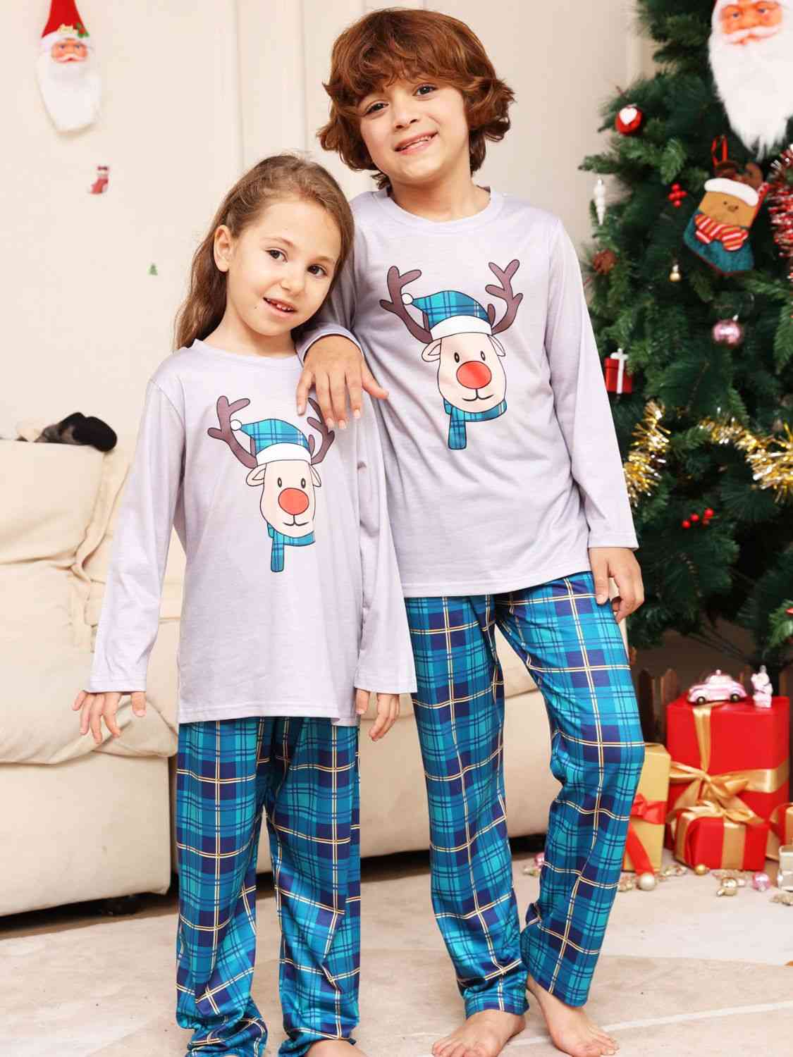 TODDLER Rudolph Graphic Long Sleeve Top and Plaid Pants Set - T -