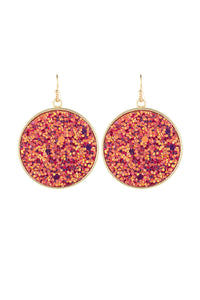 Thumbnail for Riah Fashion - Disc Sequin Leather Drop Earrings - 8 COLORS -