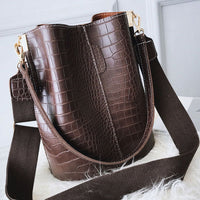 Thumbnail for ClaudiaG - Blake Shoulder Bag - Chocolate Croc - 1 COLOR -