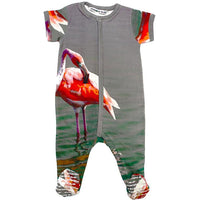 Thumbnail for Footie - Short Sleeve - Flamingo -