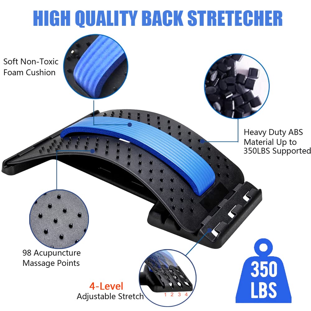 Savoy - Back Stretcher for Lower Back Pain Relief, Multi-Level Lumbar Support Stretcher - Spinal Back Massager - 1 COLOR -