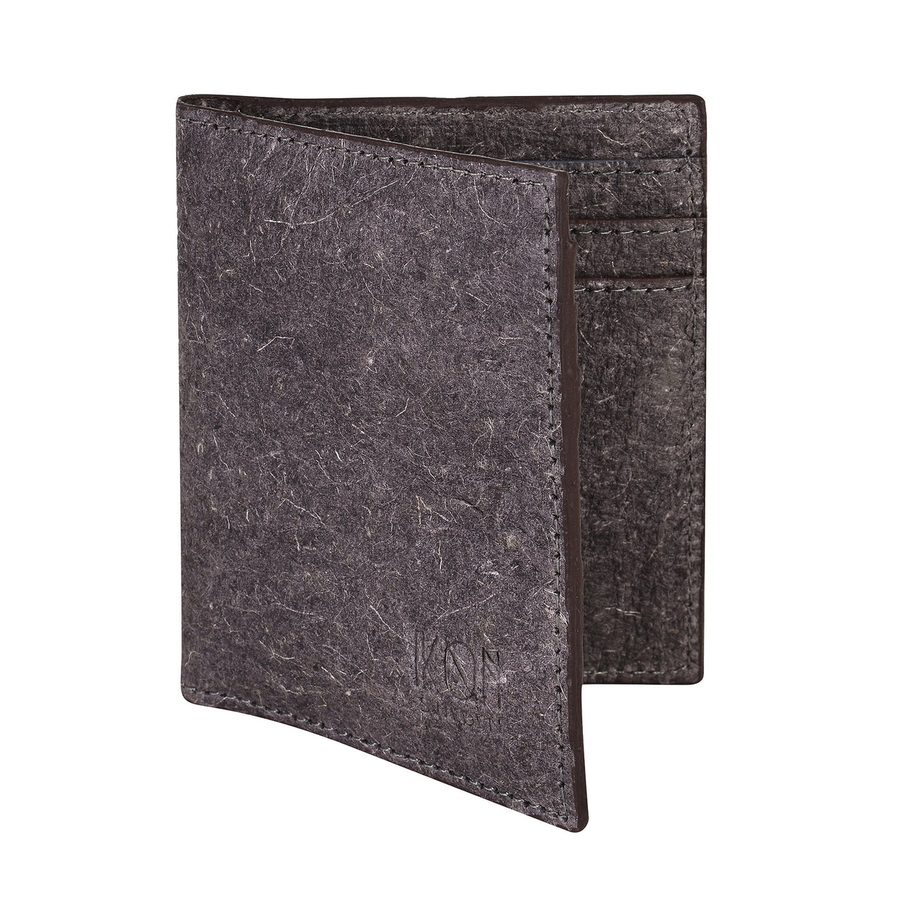 IKON SWEDEN - Coconut Leather BiFold Card Holder - Dark Grey - 1 COLOR -