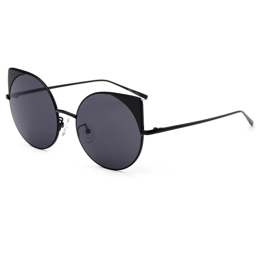 Dublin | CA03 - Women Mirrored Lens Round Cat Eye Sunglasses - 6 COLORS -