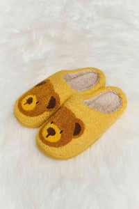 Thumbnail for Melody Teddy Bear Print Plush Slide Slippers - T - 6 COLORS -