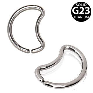 Titanium Crescent Moon Seamless Cartilage Earring -